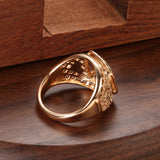 14 Karat Gold Filled Glossy Big Size Openwork Chevron Rings For Men Trendy Jewellery