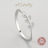 Elegant Leaves Design 925 Sterling Silver AAAA Lab Created Diamonds Rings