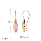 14 Rolled Gold Big Drop Streamline Glossy Hook Piercing Hoops Earrings