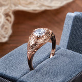 Marvelous Filled 14K Rose Gold Faith Ring Micro-wax Inlay AAA Zircon Diamond Ring - Fine Religious Jewellery