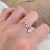 Adorable Hollow 14K Gold Filled AAA Zircon Diamonds Double Row Micro-wax Inlay Ring