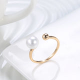 Unique Design Fashion 14K Rolled Gold Pearl Ring Vintage Fine Jewellery