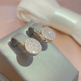 14 Karat Gold Filled Full Paved Shiny AAA Zircon Diamonds Stud  Luxury Earrings For Women