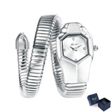Unique Snake Shape Luxury  Bling Gold Quartz  Wrist Watch For Women - Ladies MISSFOX Women's Watch