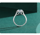 Exquisite Round Cut Dazzling AAAA Lab Created Diamond Solitaire Silver Ring
