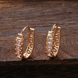 14 Karat Gold Filled New Fashion AAA Zircon Diamonds Flower Drop Earrings for Women