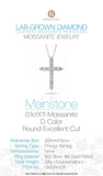 Sparkling 1.1ct 3mmX11 Round Cut D VVS1 Moissanite Diamonds Silver Christian Religious Cross Necklace Fine Jewellery - The Jewellery Supermarket