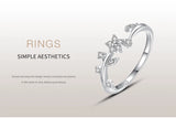 Lovely Flower and Leaf Design AAAA Lab Created Diamonds Sterling Silver Rings