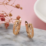 14K Gold Filled Hollow Multi Pattern Charm Loops Bohemian Glossy Earrings