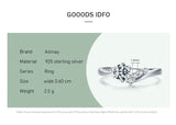Six Claw Asymmetry Sterling Silver Fashion Clear AAAA Lab Created Diamond Ring