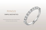 Round & Princess Cut Design Silver Sparkling AAAA Lab Created Diamond Eternity Ring