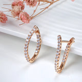 14K Gold Filled Clip Earrings Elegant Curve Long Drop Inlay AAA Zircon Diamonds Earrings