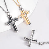 New Stainless Steel Cross Necklace Jewellery For Ashes - Keepsake Memorial Cremation Pendant - The Jewellery Supermarket