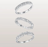 New Selection 925 Silver Geometric Stackable AAAA Lab Created Diamonds Rings