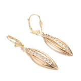 Luxury Filled Rose Gold of 14-Karat Purity AAA Zircon Diamonds Long Dangle Earrings - Fine Fashion Jewellery