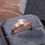 Marvelous Filled 14K Rose Gold Faith Ring Micro-wax Inlay AAA Zircon Diamond Ring - Fine Religious Jewellery