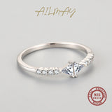 Exquisite Trillium Cut Silver AAAA Lab Created Diamond Geometric Design Rings