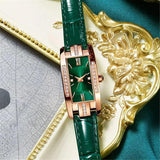 New Arrival Luxury Rectangular Compact Dial with CZ Diamonds - High Quality Thin Belt Quartz Ladies Watches - The Jewellery Supermarket