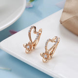 14K Gold Filled New Trendy Mini Love Elegant Bloom Center AAA Zircon Diamonds Earrings