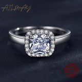 Brilliant Cushion-Cut AAAA Lab Created Diamond 925 Sterling Silver Charm Ring