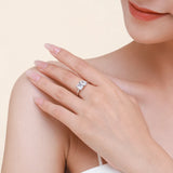 Dazzling Princess and Pear Cut AAAA Lab Created Diamonds Sterling Silver Ring