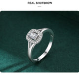 Super 925 Sterling Silver Princess Cut Hollow AAAA Lab Created Diamonds Rings