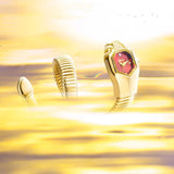 Unique Snake Shape Luxury  Bling Gold Quartz  Wrist Watch For Women - Ladies MISSFOX Women's Watch