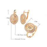 14K Rolled Gold Vintage AAA Zircon Diamonds Luxury Oval Geometric Drop Classic Earrings