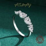 Luxury Water Drop Shape Emerald Cut Clear AAAA Lab Created Diamond Silver Rings