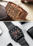 New Arrival Square Dial Waterproof Luxury Top Brand Mesh Strap Army Sports Quartz Men's Watches - The Jewellery Supermarket