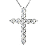 Silver Colour Christian Necklace - Fashion Cross AAA CZ crystals Religious Christmas gift Pendant Necklace - The Jewellery Supermarket