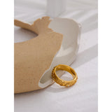 18K Gold Plated Sun Star Moon Stainless Steel Stylish Celestial Women Ring