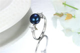 High Quality White,Pink,Purple,Black,Gold Pearls AAA Zircon Diamonds Silver Rings