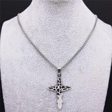 Fashion Cross Stainless Steel Statement Necklace for Men - Silver Colour Necklaces Pendants Jewellery - The Jewellery Supermarket