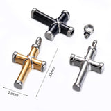 New Stainless Steel Cross Necklace Jewellery For Ashes - Keepsake Memorial Cremation Pendant - The Jewellery Supermarket