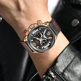 New Arrival Top Brand Leather Chronograph Waterproof Sport Automatic Date Quartz Mens Watches - The Jewellery Supermarket