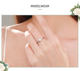 Romantic Heart Clear AAAA Lab Created Diamond Genuine 925 Sterling Silver Ring