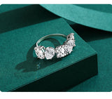 Luxury Trendy Dazzling 925 Sterling Silver AAAA Lab Created Diamond Rings