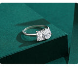 Dazzling Princess and Pear Cut AAAA Lab Created Diamonds Sterling Silver Ring