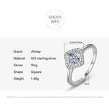 Luxury Square Cushion Cut AAAA Lab Created Diamond  925 Sterling Silver Ring
