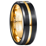 New Arrival Bevel Groove Steel Frosted Surface Tungsten Carbide Comfort Fit Wedding Rings for Men and Women - The Jewellery Supermarket