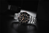 Quality Brand BB58 Retro Red Automatic Luxury Waterproof Mechanical Stainless steel Rivet Strap Wristwatches for Men