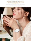 Elegant Rose Gold Plated Round Dial Stain Steel Band Women Watches Japan Movement Quartz Waterproof Wristwatches