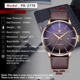 Top Brand Fashion Sports Gold Colour Automatic Mechanical Waterproof Leather Strap Men's Wristwatches - The Jewellery Supermarket