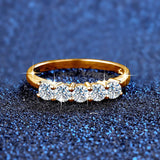 Dazzling With Certficate Original Solid 925 Silver 5 Stone Moissanite Eternity Rings For Women - Luxury Jewellery