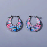 New Style Flower Fashion Handmade Enamel Painted 925 Silver Earrings