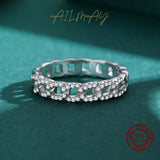 Staggered Line Silver Dazzling AAAA Lab Created Diamond Fashion Stackable Ring