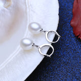 Fashion Natural Freshwater Pearl Silver Colour Drop Earrings For Women