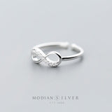 Symbolize Love Mobius AAAA Simuated Diamonds Sterling Silver 925 Infinite Love Ring - Fine Jewellery Ideal Gift - The Jewellery Supermarket