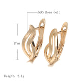 New Hollow Glossy Leaf 14K Filled Rose Gold Stud Earrings - Cute High Quality Daily Fine Fashion Jewellery